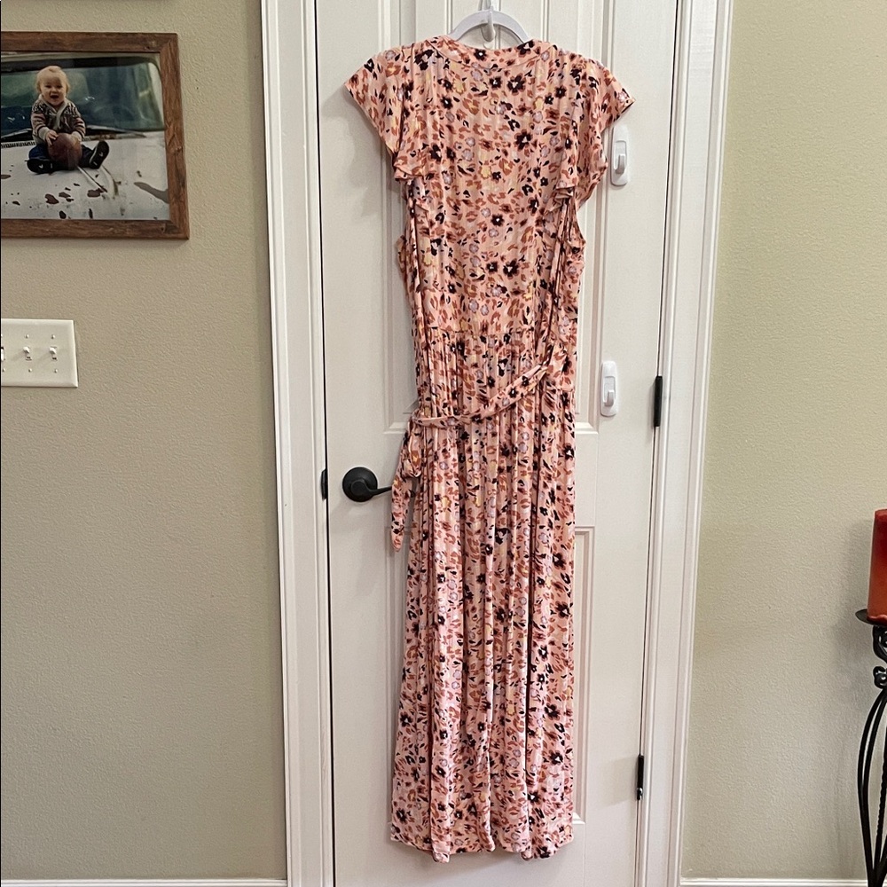 Sofia by Sofia Vergara Peach Floral Maxi Full Wrap Dress - Picture 6 of 9